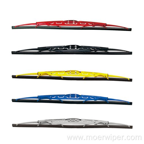 Colored Windshield Chromed Double Wiper Blades